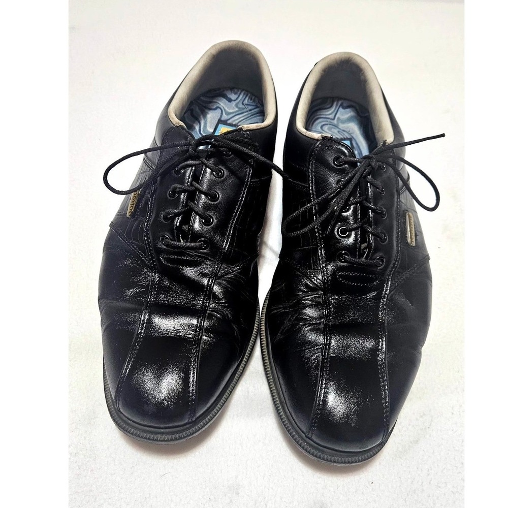 FootJoy DryJoys Golf Shoes Mens 9.5 M Black Leather Spiked OptiFlex 53614